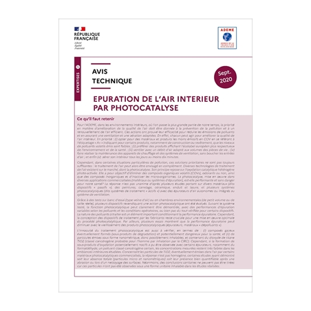 Epuration de l'air intérieur par photocatalyse