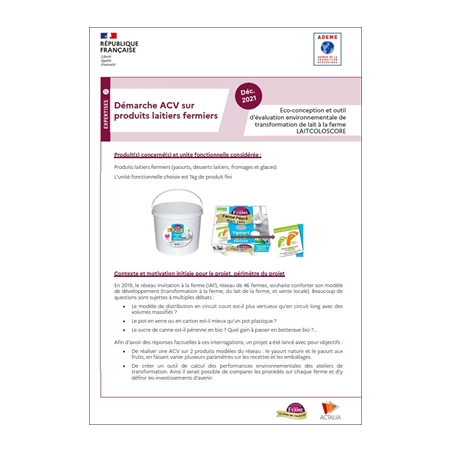 Démarche ACV sur produits laitiers fermiers