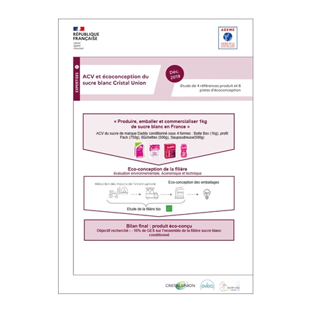 ACV et écoconception du sucre blanc Cristal Union