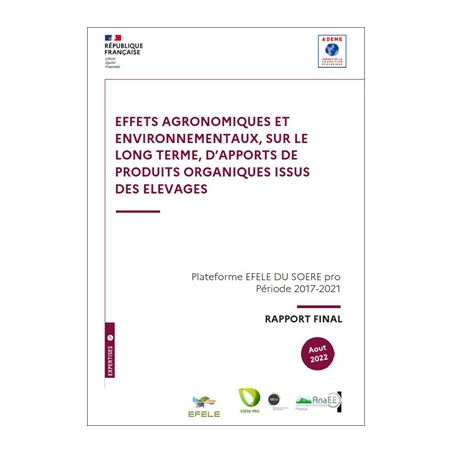 Effets agronomiques et environnementaux, sur le long terme, d'apports de produits organiques issus des élevages