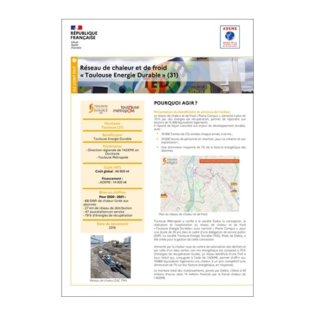 Réseau de chaleur et de froid "Toulouse Energie Durable" (31)