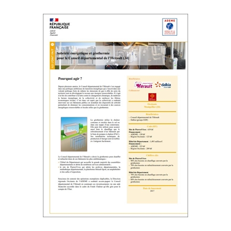 Sobriété énergétique et géothermie pour le Conseil départemental de l'Hérault (34)