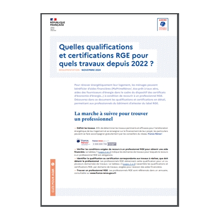 Quelles qualifications et certifications RGE pour quels travaux depuis 2022 ?