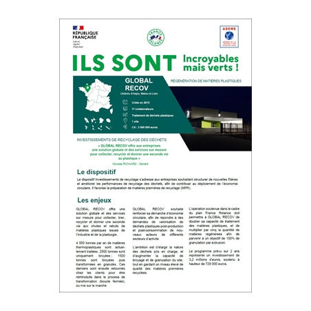 GLOBAL RECOV - "Incroyables mais verts !"