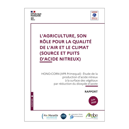 L'agriculture, son rôle pour la qualité de l'air et le climat (source et puits d'acide nitreux)