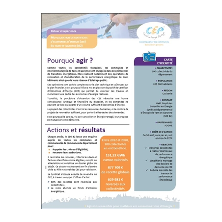 Mutualisation des certificats d'économies d'énergie en Tarn-et-Garonne (82)