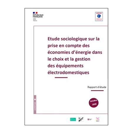 Étude sociologique sur la prise en compte des économies d'énergie dans le choix et la gestion des équipements électrodomestiques