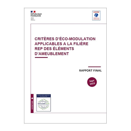 Critères d'éco-modulation applicables à la filière REP des éléments d'ameublement