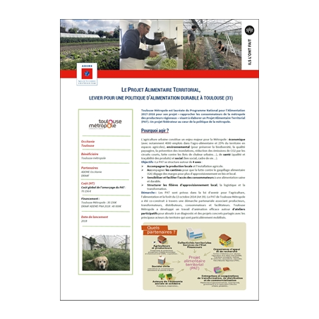 Projet alimentaire territorial, levier pour une politique d'alimentation durable à Toulouse (31)