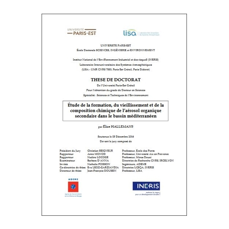 Particules formées dans l'air dans le bassin méditerranéen