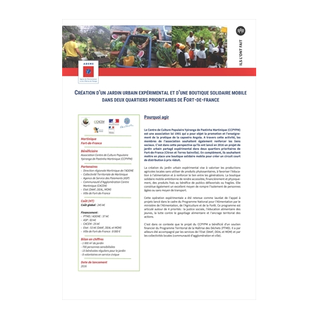 Création d'un jardin urbain expérimental et d'une boutique solidaire mobile dans 2 quartiers prioritaires de Martinique