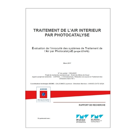 Traitement de l'air intérieur par photocatalyse. Projet ETAPE
