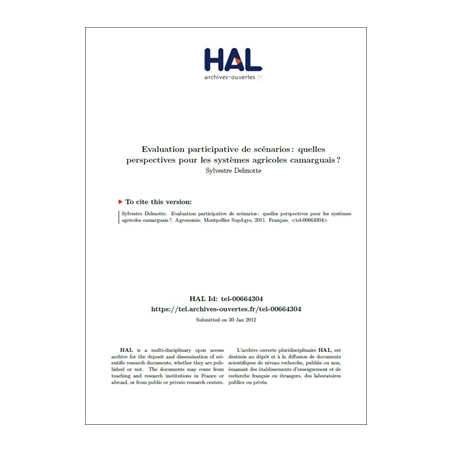 Evaluation participative de scénarios : quelles perspectives pour les systèmes agricoles camarguais ?