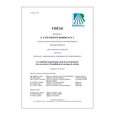 Méthodes géophysiques pour la caractérisation des couvertures d'installation de stockage de déchets (Les)