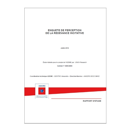 Enquête de perception de la redevance incitative
