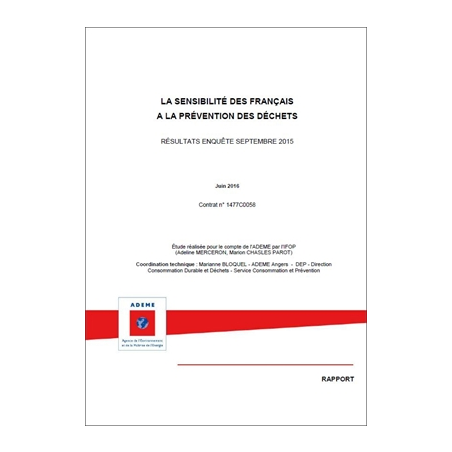 Sensibilité des Français à la prévention des déchets