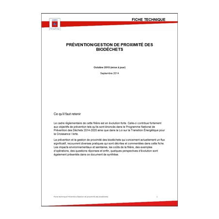 Prévention / gestion de proximité des biodéchets