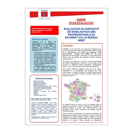 Evaluation du dispositif de mobilisation des professionnels du bâtiment via le réseau BEEP
