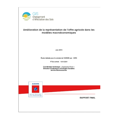 Amélioration de la représentation de l'offre agricole dans les modèles macroéconomiques