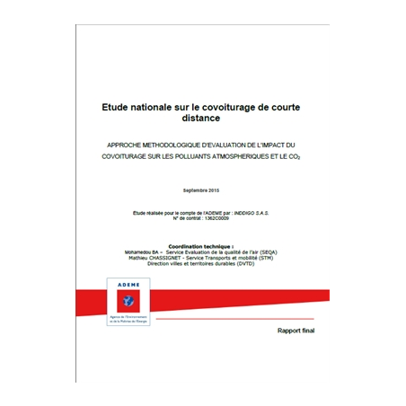 Etude nationale sur le covoiturage de courte distance