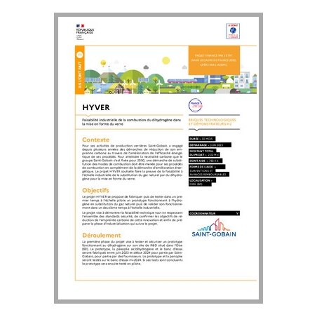 HYVER - Faisabilité industrielle de la combustion du dihydrogène dans la mise en forme du verre