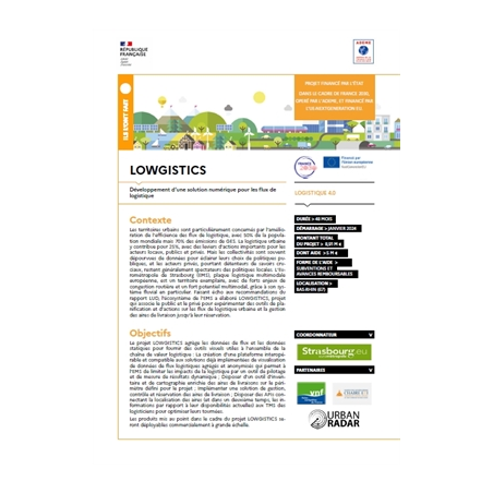 LOWGISTICS - Développement d'une solution numérique pour les flux de
logistique
