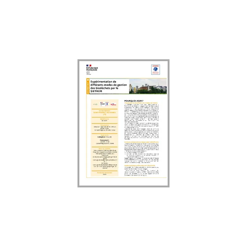 La librairie ADEME - Expérimentation de différents modes de gestion des ...
