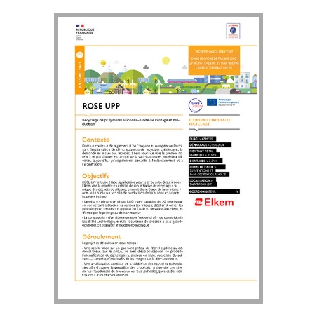 ROSE UPP - Recyclage de pOlymères SiliconEs Unité de Pilotage et Production
