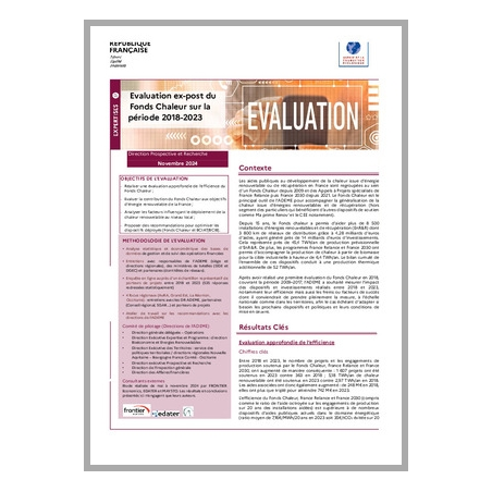 Evaluation ex-post du Fonds Chaleur sur la période 2018-2023