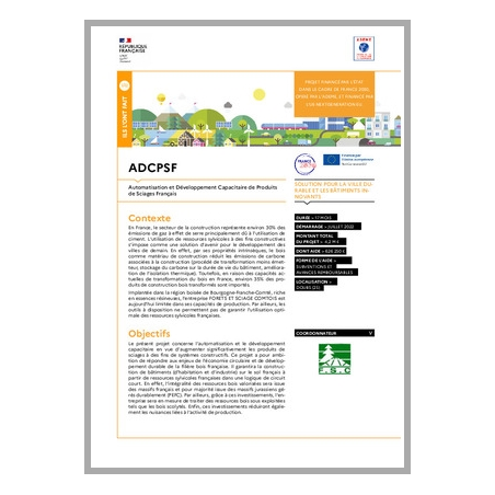 ADCPSF - Automatisation et Développement Capacitaire de Produits de Sciages Français
