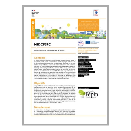 MIDCPSFC - Modernisation des unités de sciage de feuillus