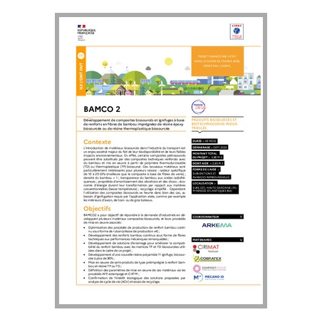 BAMCO 2 - Développement de composites biosourcés à base de renforts en fibres de bambou