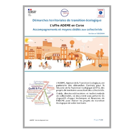 L'offre ADEME en Corse - Accompagnements et moyens dédiés aux collectivités
