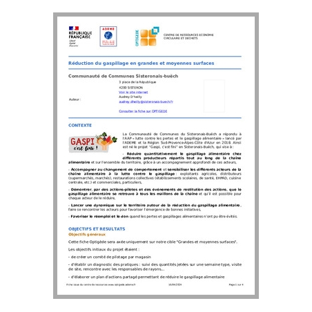 Réduction du gaspillage en grandes et moyennes surfaces