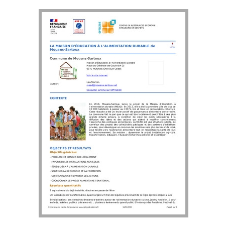 La maison d'éducation à l'alimentation durable de Mouans-Sartoux