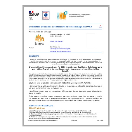 Cueillettes Solidaires : renforcement et essaimage en PACA
