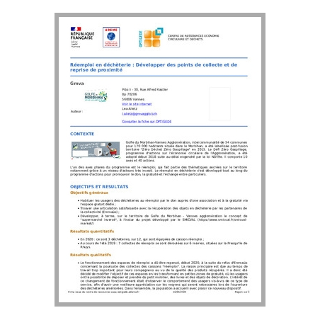 Réemploi en déchèterie : Développer des points de collecte et de reprise de proximité