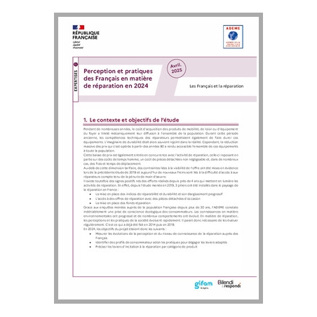 Perception et pratiques des Français en matière de réparation en 2024