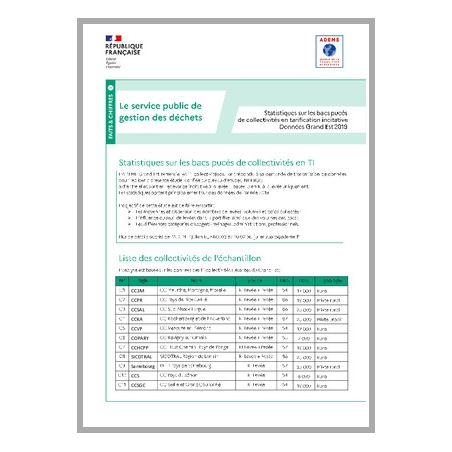 Statistiques sur les bacs pucés en tarification incitative