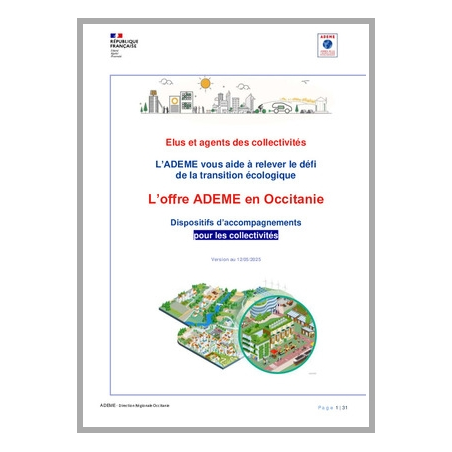 L'offre ADEME en Occitanie. Dispositifs d'accompagnements pour les collectivités