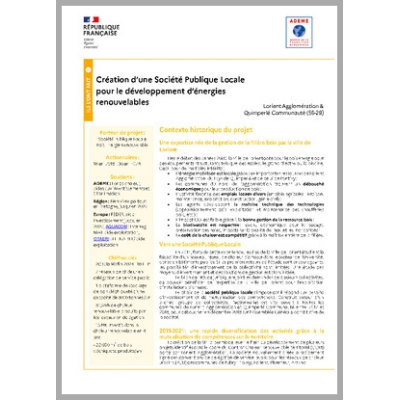 Création d'une Société Publique Locale pour le développement d'énergies renouvelables - Bretagne