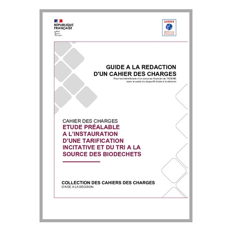 Etude préalable à l'instauration d'une tarification incitative et du tri à la source des biodéchets
