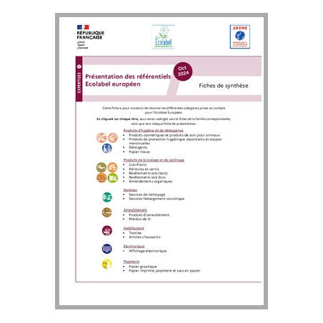 Fiche de présentation référentiels Ecolabel européen