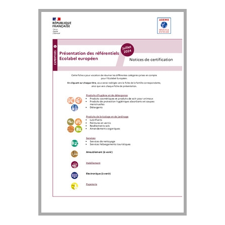 Notices de certification du label écologique de l'Union européenne