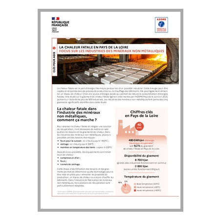 La chaleur fatale en Pays de la Loire. Focus sur les industries des minéraux non-métalliques