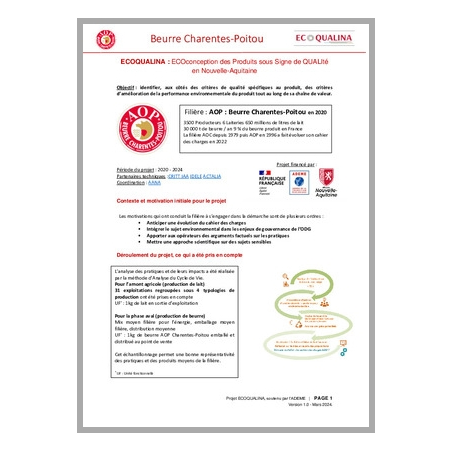 ECOQUALINA : Beurre Charentes-Poitou