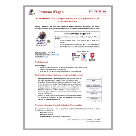 ECOQUALINA : Pruneau d'Agen