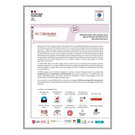 [synthèse] ECOQUALINA : ECOconception des produits sous signes officiels de QUALIté de Nouvelle-Aquitaine 