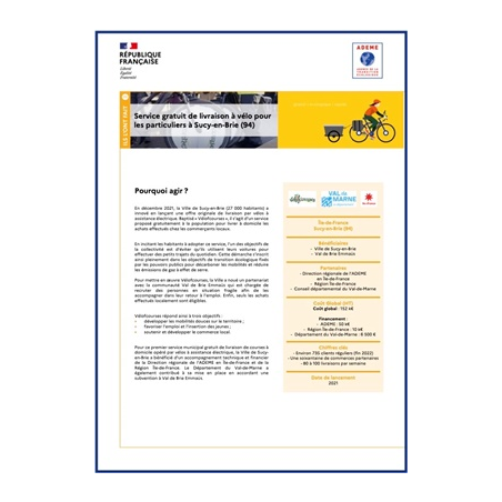 Service gratuit de livraison à vélo pour les particuliers à Sucy-en-Brie (94)