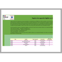 Registre des appareils...